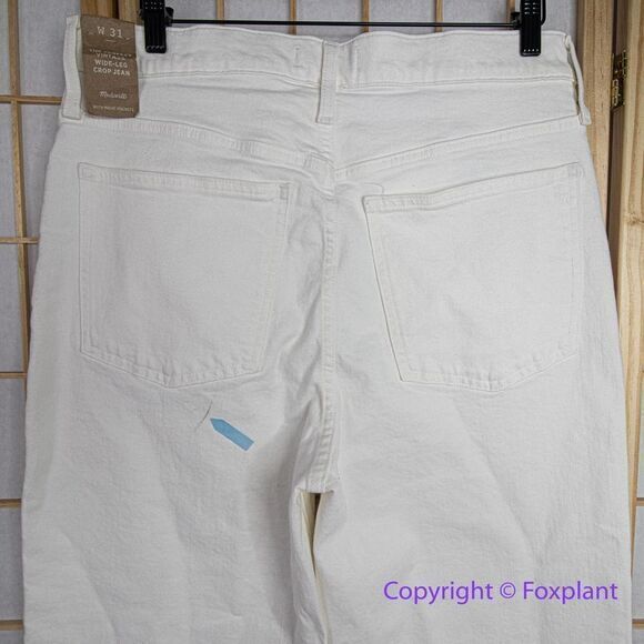 NEW Madewell The‎ Perfect Vintage Wide-Leg Crop Jean Tile White, 31 - Picture 8 of 16